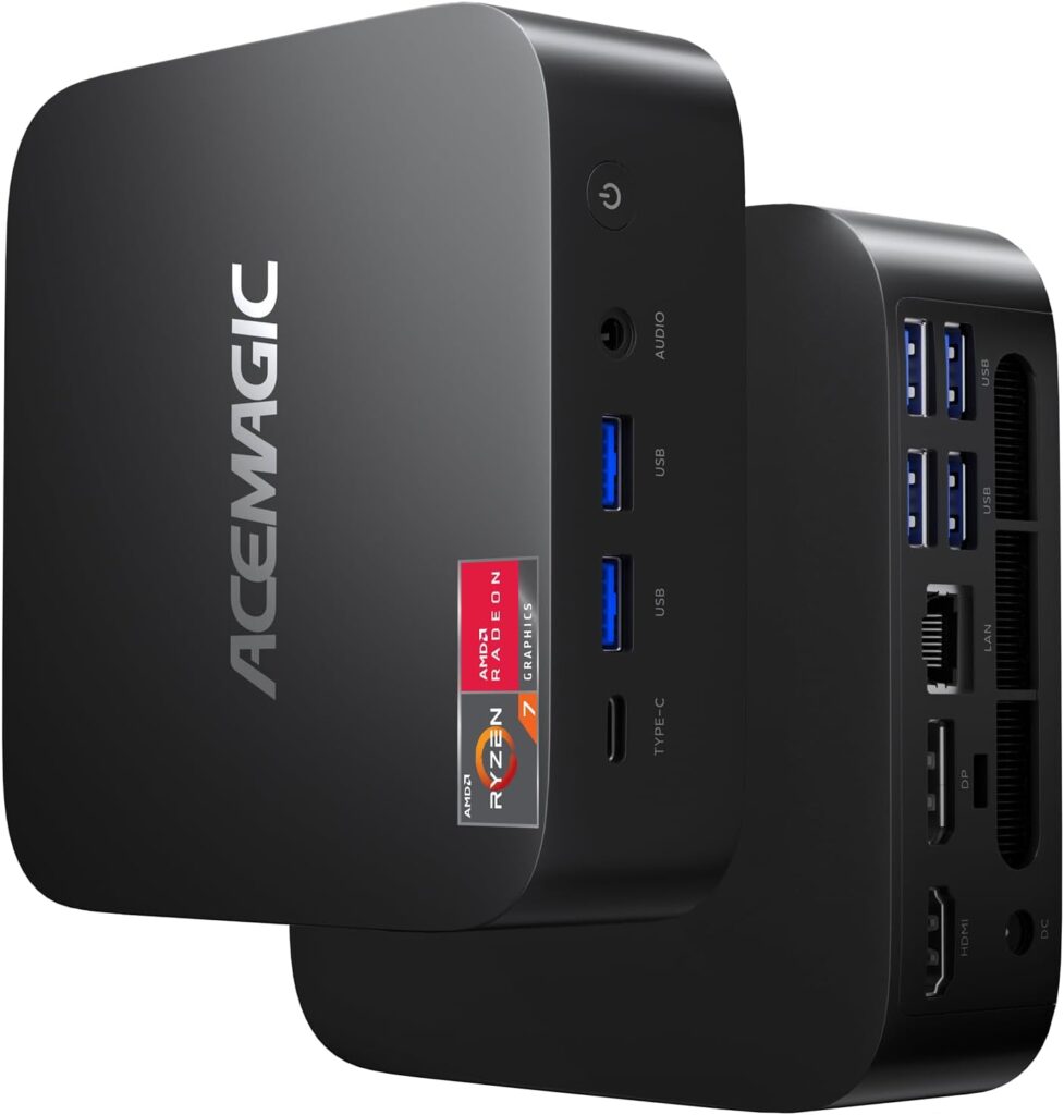ACEMAGICIAN K1 Mini PC AMD Ryzen 7 5700U Mini PC 32GB DDR4 512GB SSD Mini Computers (8C/16T, up to 4.3Ghz),4K Triple Display Mini Desktop WiFi6/Bluetooth, Compact Silent PC for Gaming, Office, Design